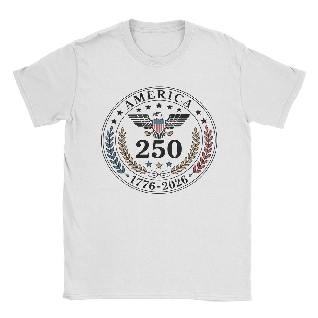 Summer 250 Years American Anniversary T Shirt for Unisex Women Cotton Tshirts Short Sleeve Clothes