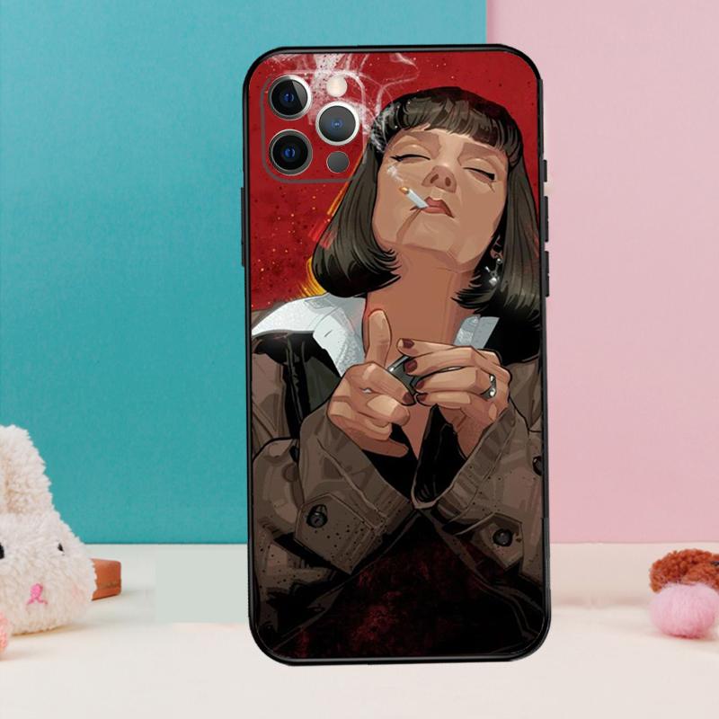 Mia Pulp Fiction Phone Case For iPhone 17 Air 16 14 13 12 11 15 Pro Max 12 13 mini 15 16 Plus 16e Cover Coque