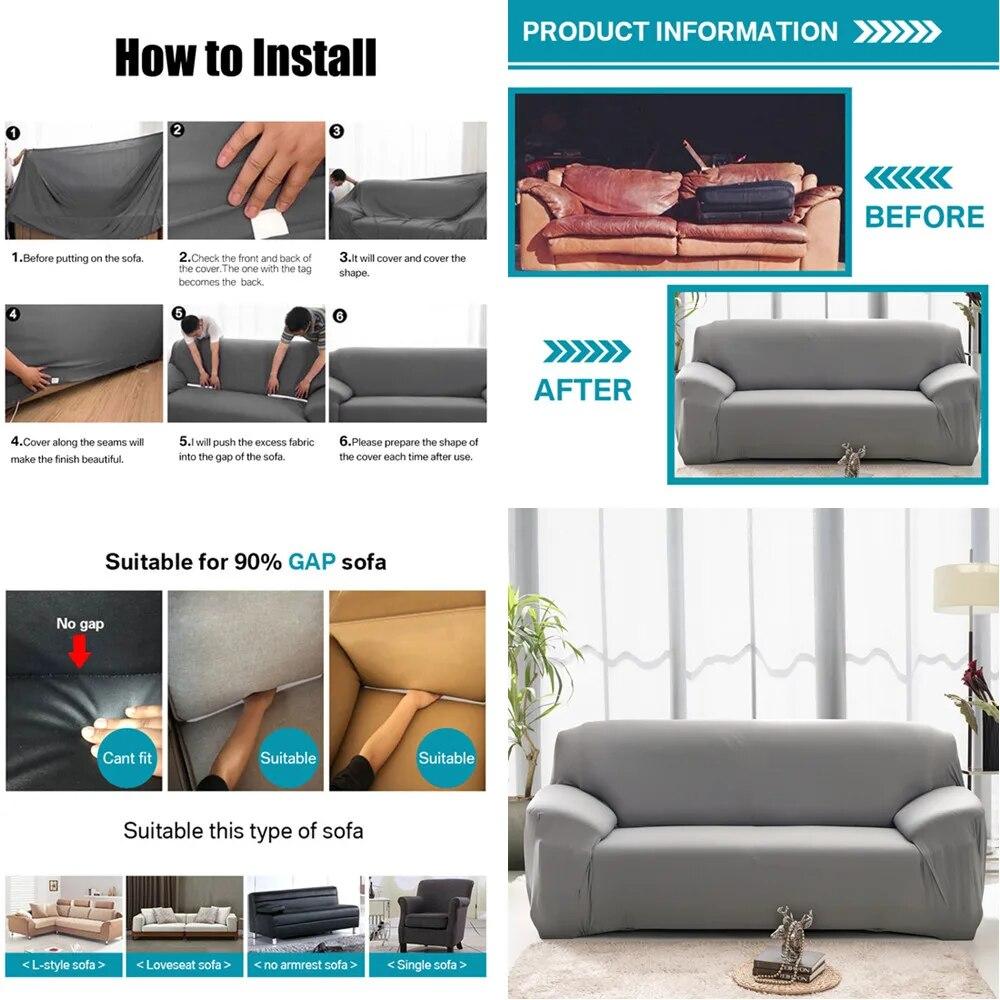 Sofa Color Covers Solid Elastic For Living Room Thicken Sectional Corner Slipcovers Couch Cover L Shape Need Buy 2pcs Cover