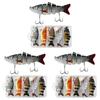5Pcs Multi Jointed Hard Bait 10cm 6 Segments Lures for Freshwater Saltwater