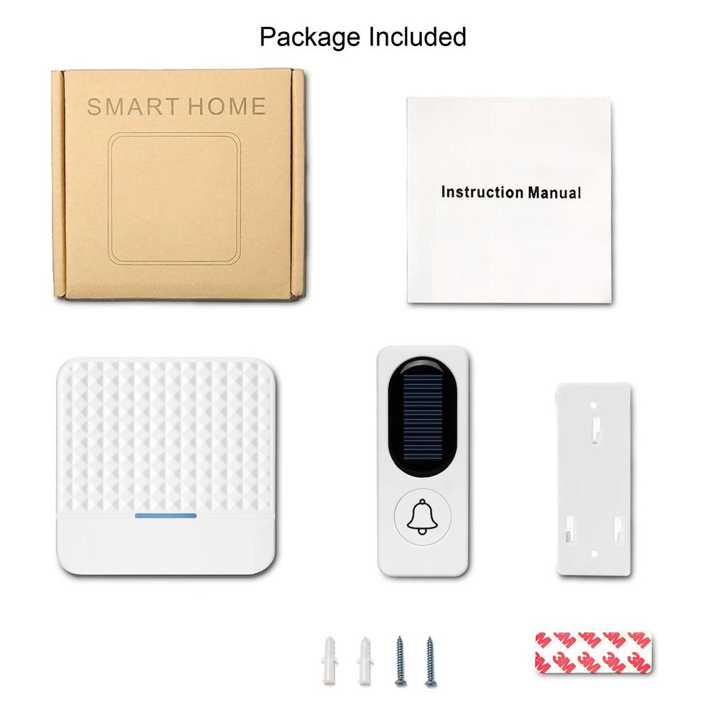 Self-Powered Waterproof Solar Doorbell D009 - Long-Distance, Wireless, Elderly Caller Alert