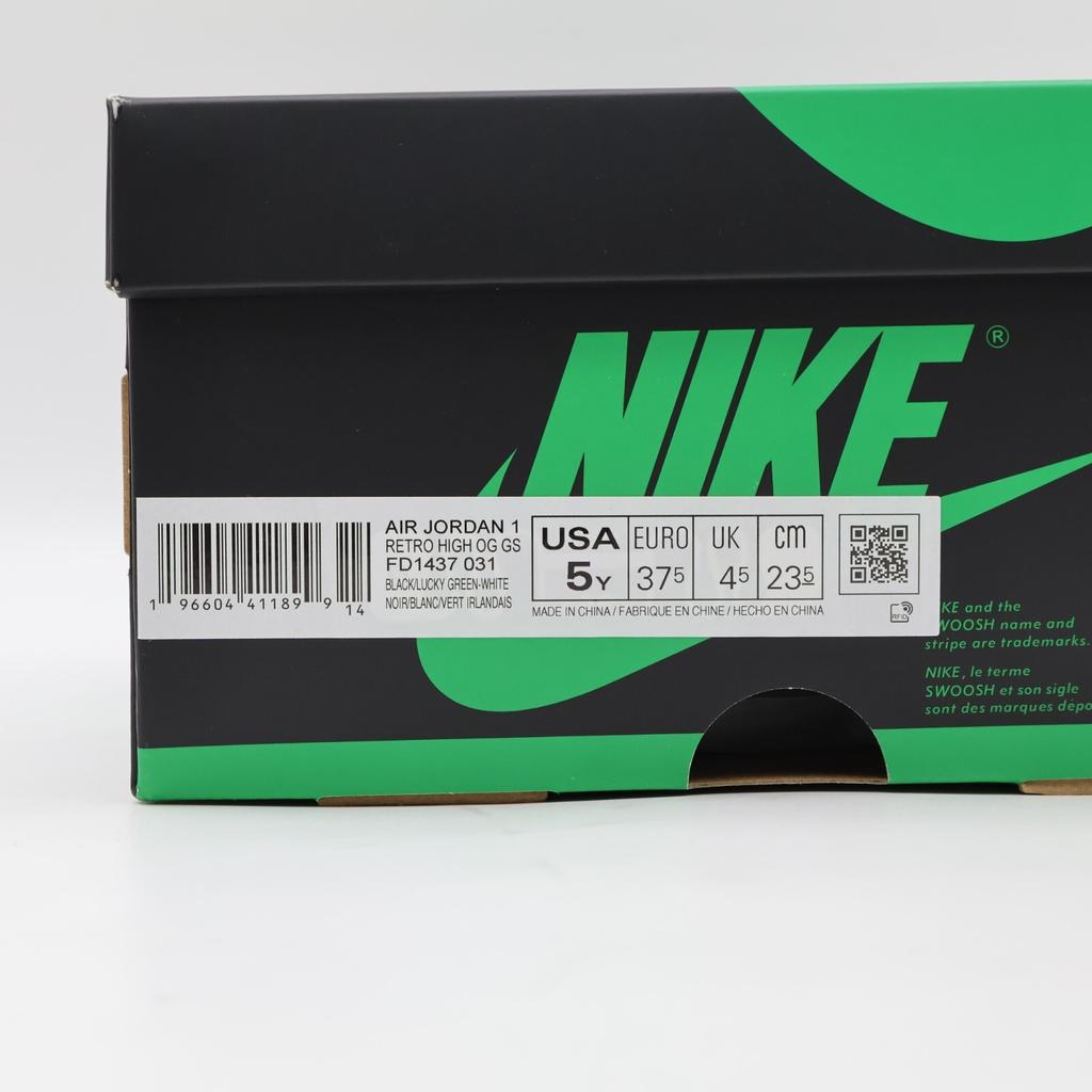 FD1437-031 Nike GS Air Jordan 1 Retro High OG Celtics Черный и Счастливый Зеленый