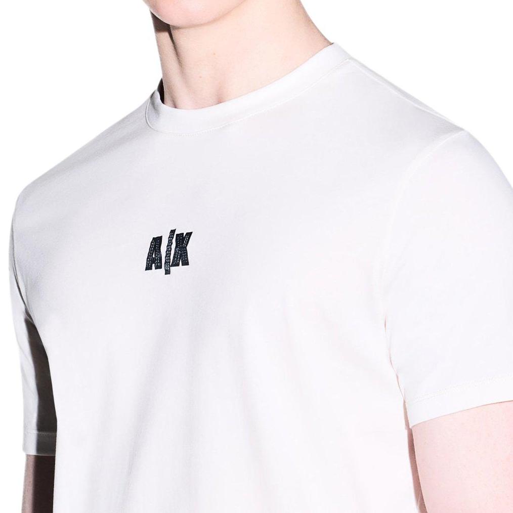 Armani Exchange Мужская хлопковая футболка с коротким рукавом, круглым вырезом и логотипом, топ XM002509-AF10358-U1074