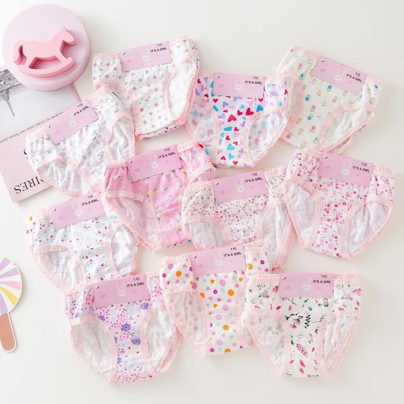 10 шт. Нижнее белье для девочек, трусики, детское нижнее белье, шорты, детские трусы, трусы с принтом, хлопковые трусики для девочек