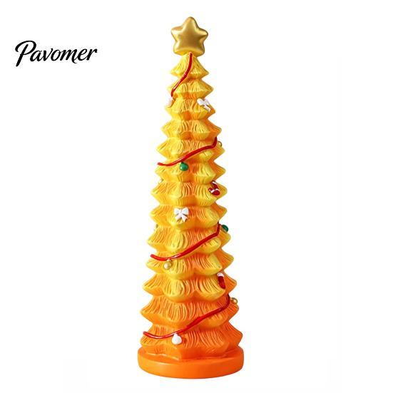 Decorative Resin Candy Decor Christmas Tree Figurine, Gradient Green Orange Tabletop with Star Holiday Topper, Hand-Painted Ornament for Home