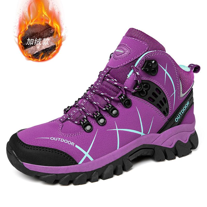Мужские походные ботинки, дорожная обувь, мужские кроссовки, водонепроницаемые и нескользящие зимние теплые ботинки для снега, обувь для прогулок на свежем воздухе для пар