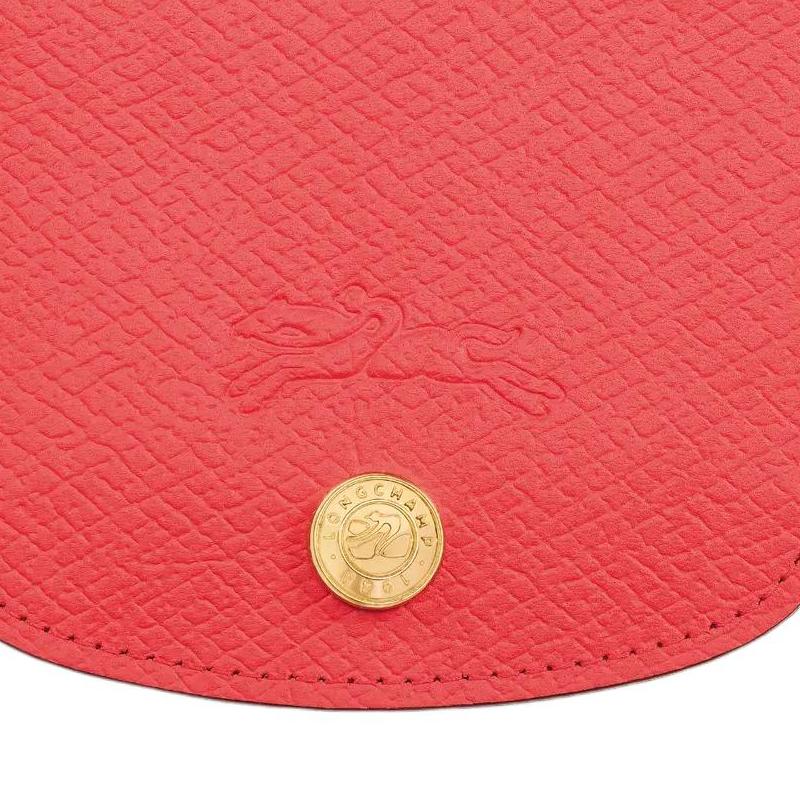 Longchamp Épure Минималистичный кожаный держатель для карт однотонный Женский держатель для карт Клубника 30031HYZ218