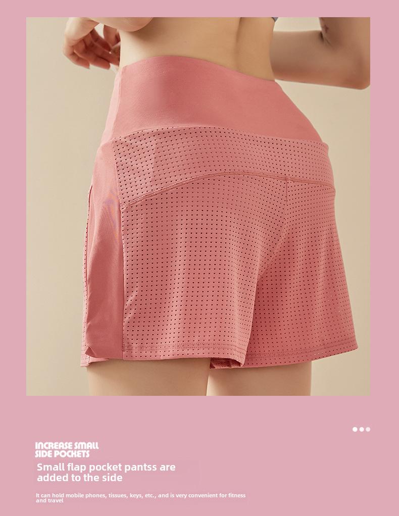 2024 Женская юбка-шорты для йоги с высокой талией из двух частей – Летняя спортивная одежда для фитнеса и бега