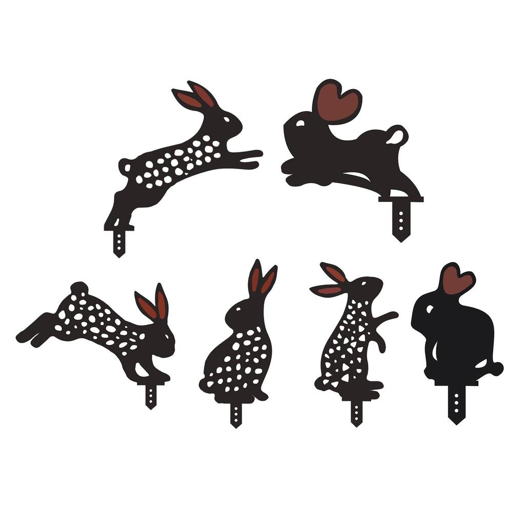 Rabbit Decorative Garden Stakes Halloween Yard Stakes Garden Decor Outdoor Statues Halloween Decorations