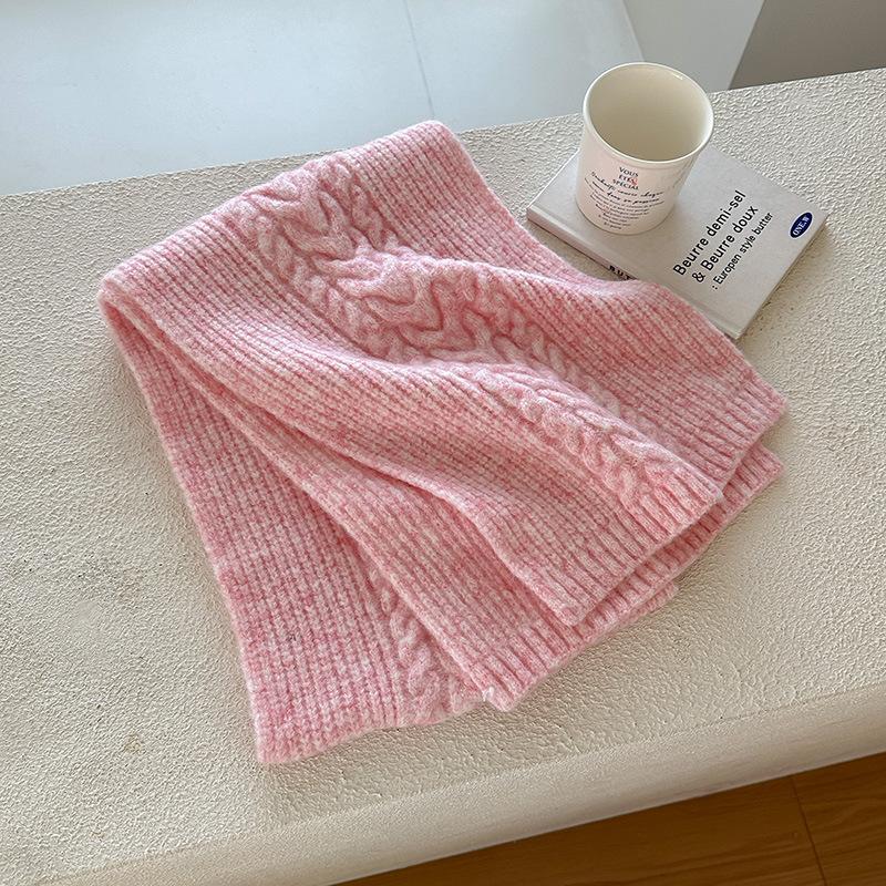 Knitted Fried Dough Twists Scarf for Female and Male Thick Warm Shawl for Student Lovers