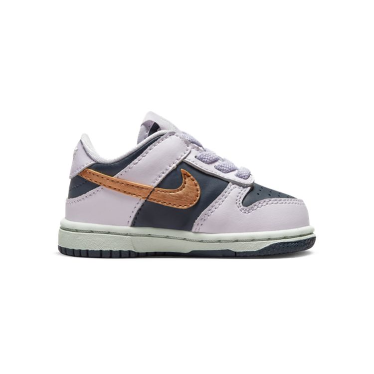 Nike Детские кроссовки Dunk Low SE TD Copper Swoosh Фиолетовые громово-синие Barely-Grape DX1665-400