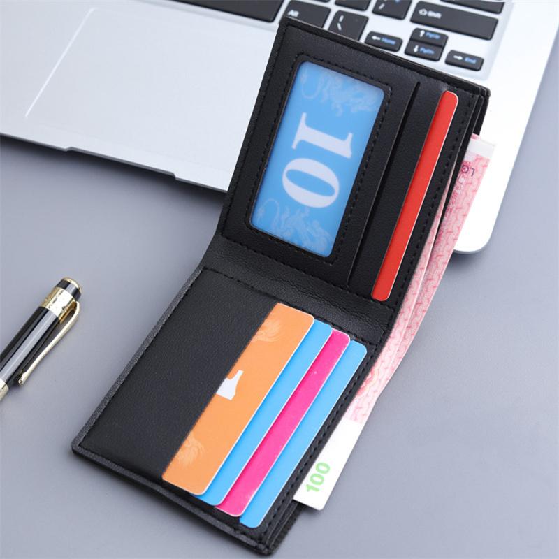 Fashion Men Solid Color Wallet Short Style Wallets Pu Leather Money Clips with Multiple Card Slots Wallet Men Purses