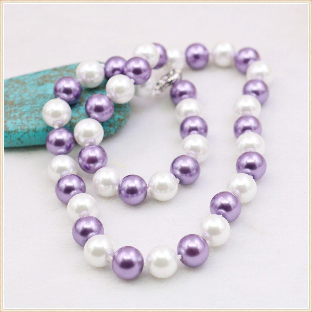 10 мм круглые белые фиолетовые двухцветные стеклянные жемчужины ожерелье бусины шейный платок для женщин и девочек подарки для изготовления ювелирных изделий дизайн