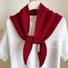Triangular Scarf Neck Protector Australian Cashmere Wool Shawl Women's Simple Neck Protector Warm Knitted Small Scarf
