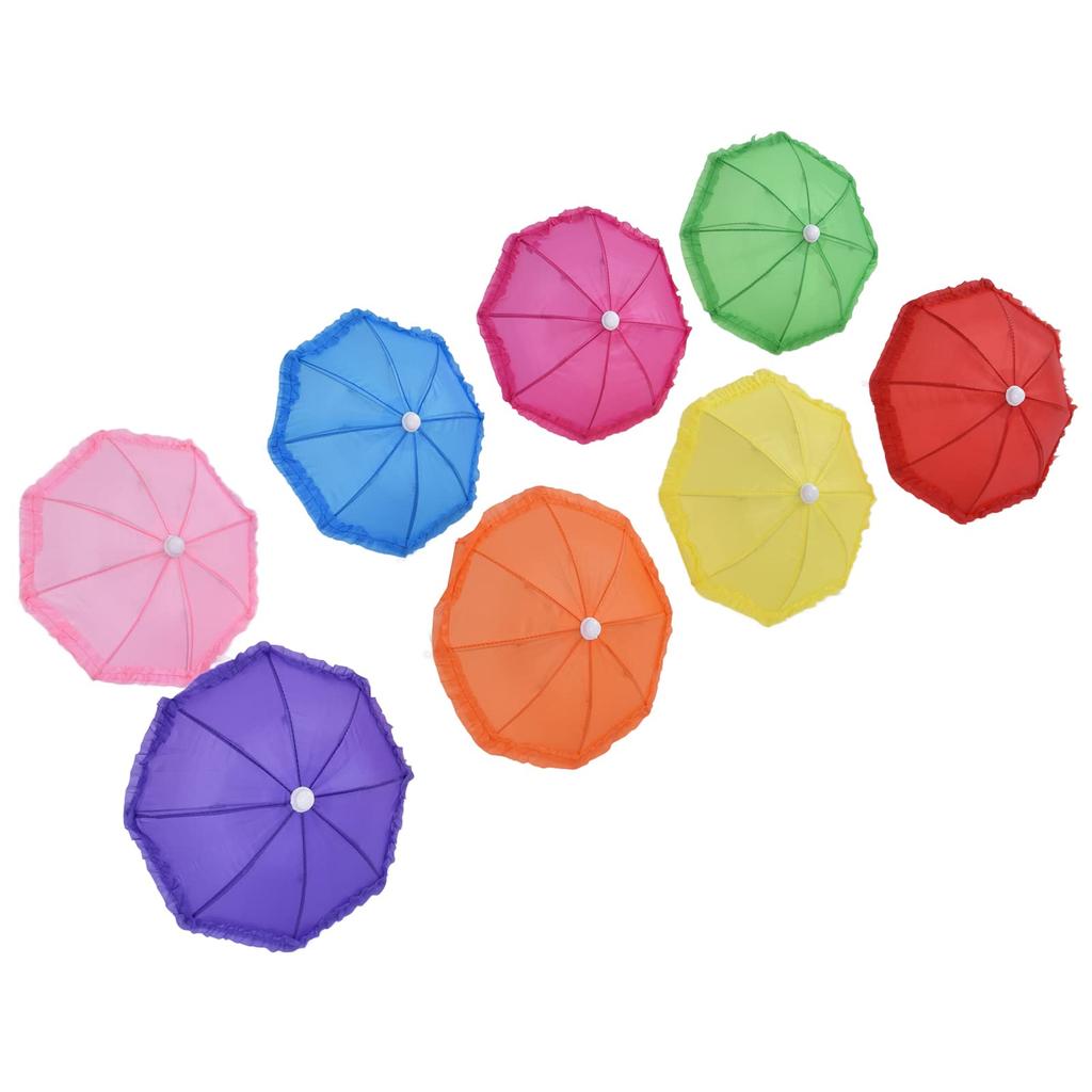Миниатюрный зонтик кукольный зонтик разноцветный 8 штук милый