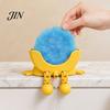 Draining Rack for Kitchen 3D Printed Smiling Face Sponge Holder, Cartoon Character Dish Drying Hollow Diversion Holder with Drainage Design,