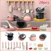 28 PCS Kids Kitchen Toys Set Play Kitchen Accessories Kit with Play Pots Pretend Food Cooking Toy Toddler Girls Boy Gift