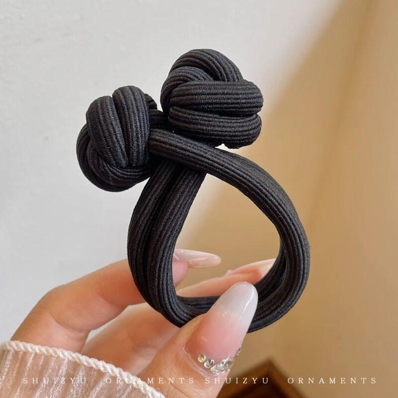 Multicolor Simple Hair Ring for Women High Ponytail Hair Tie Head Knotted Hair Rope High Elastic Thick Girl Scrunchies