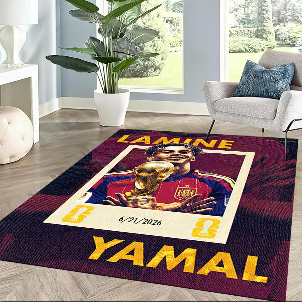 Lamine Yamal Square rugs are a great choice for living rooms, bedrooms, home décor, and as gifts.