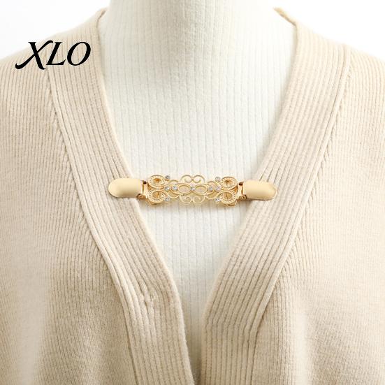 Waist Cincher Clip Vintage Cardigan Sweater with Rhinestone, Hold Together, Retro Decorative Clothing Accessories for Dress Shawl, Women Fastener