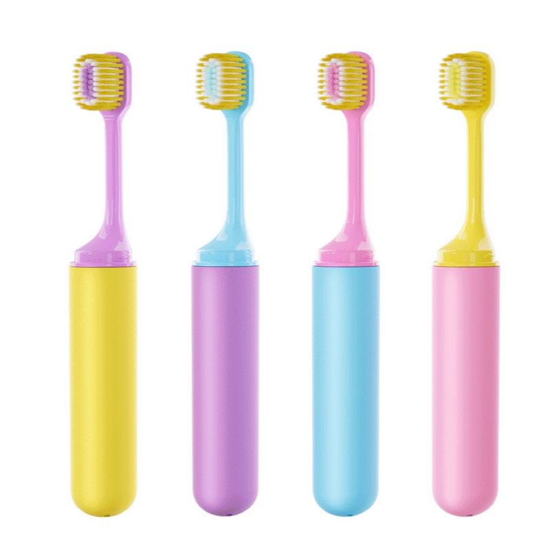 1/2 Pcs Toothbrush Soft Bristled Toothbrush Lipstick Detachable Handle For Men And Women Travel Size Dental Care Tool