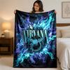 Фланелевое одеяло с принтом Nirvana, уютное, легкое, плюшевое покрывало для кровати, дивана, домашнего использования