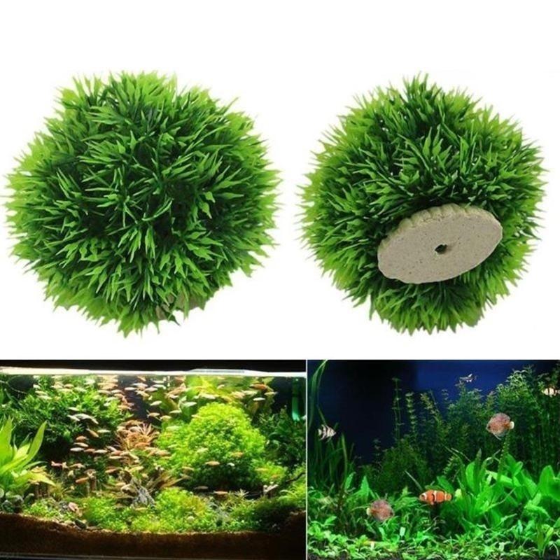 2025 Artificial Aquatic Plastic Plants Aquarium Grass Ball Fish Ornament Aquarium Ornamental Chlorella Prospects Grass For Decor