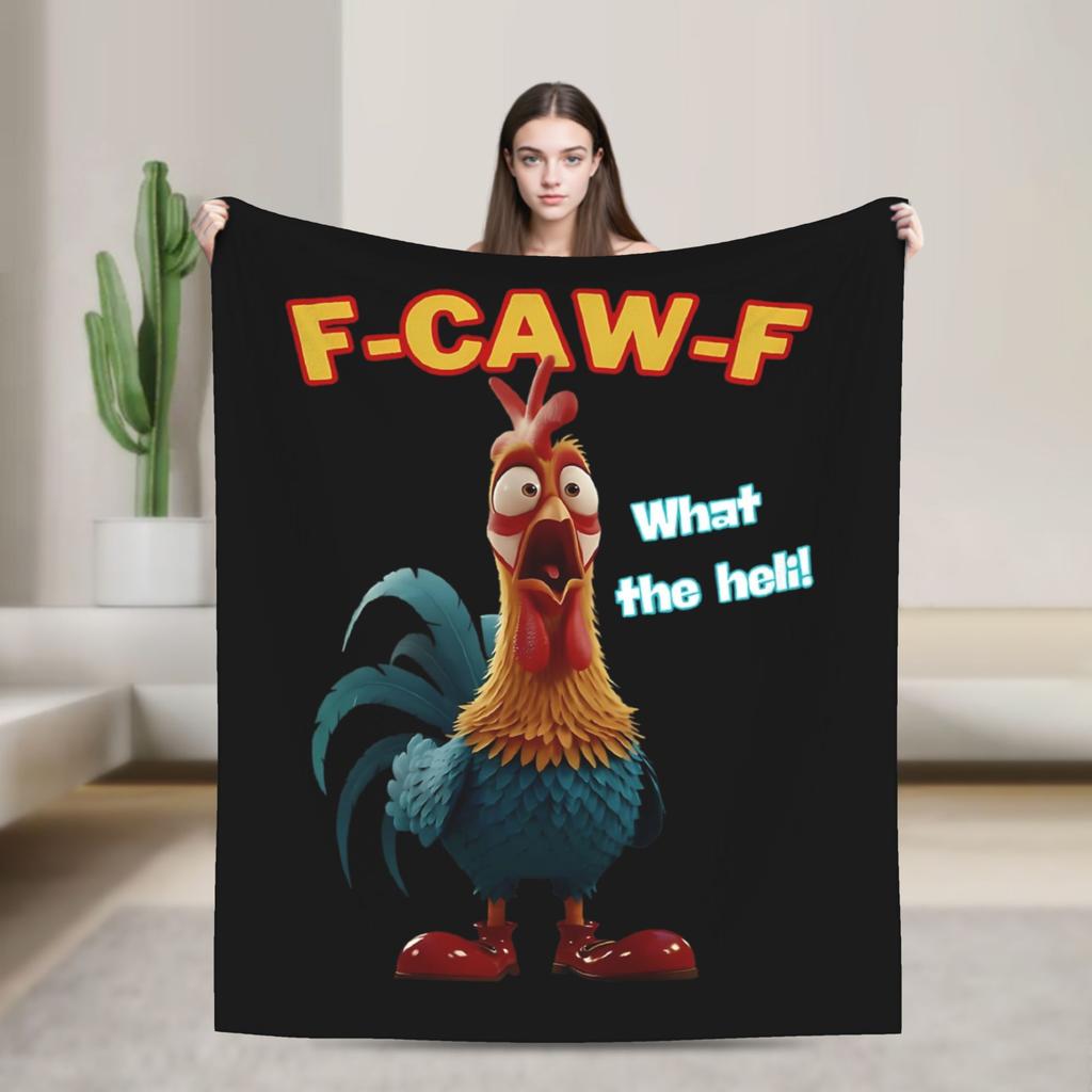 F-Caw-F Chicken Funny Fashion Blanket Fleece Decoration Multi-function Lightweight Throw Fashion Blanket for Bed Bedroom Plush Thin Quilt