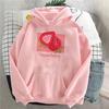 Autumn and Winter Harajuku Kawaii Hoodies Women Sweatshirt Japanese Cute Cartoon Strawberry Print Graphic Pink Long Sleeve Hoodie Warm Pullover