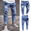 Spring Men's Fashion Jeans with Holes and Trendy Slim Fitting Jeans