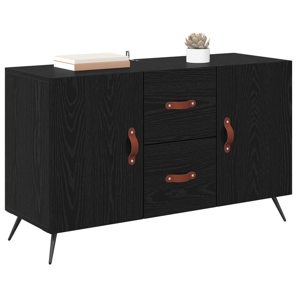 Sideboard in Black Oak Look 100 x 36 x 60 cm Engineered Wood