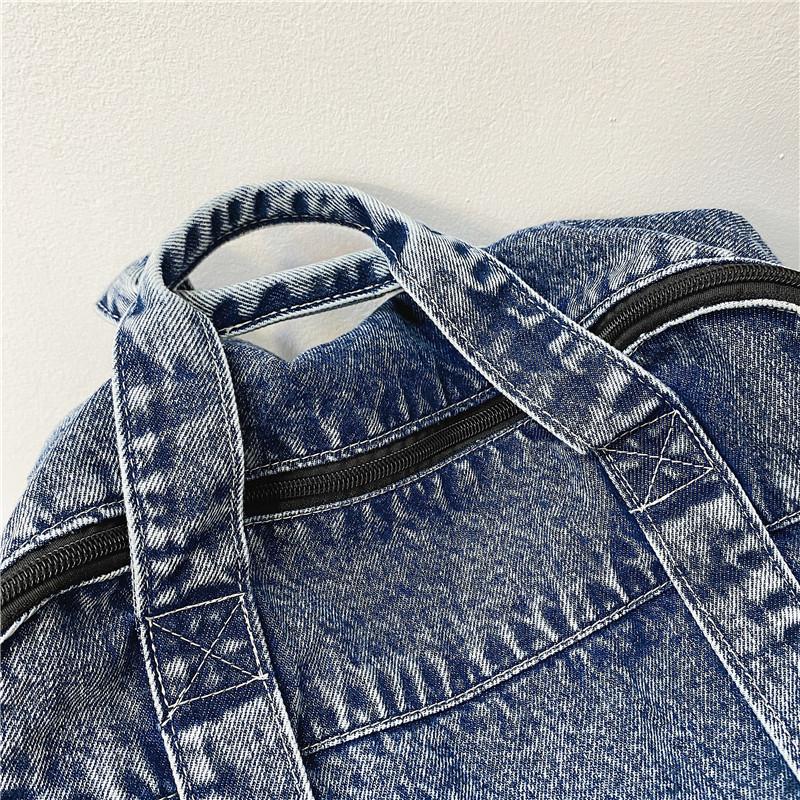 Denim Bag Large Capacity Student Backpack Men's Portable Backpack