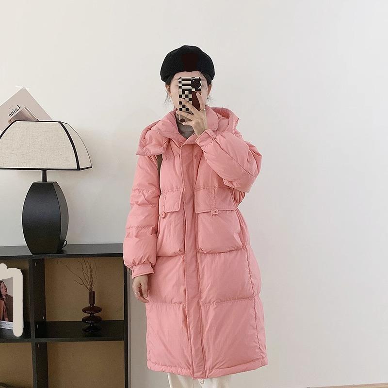 Women's Autumn And Winter Mid Length Down Jacket Loose Thickened White Duck Down Coat