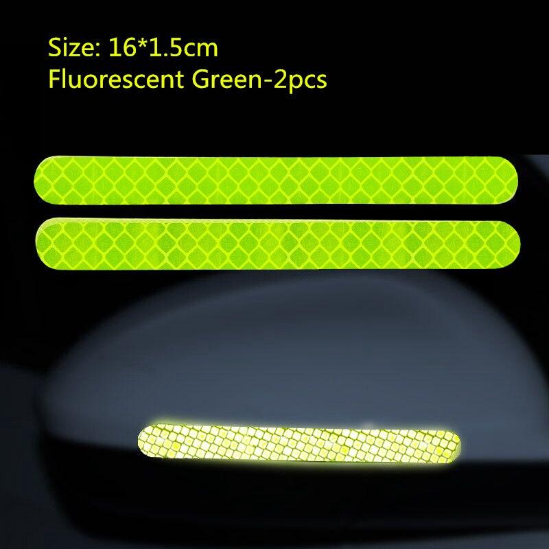2PCS Car Stickers Mirror Reflective Strip Anti-collision Warning Stickers Exterior Reflex Tape Reflective Strip KTY