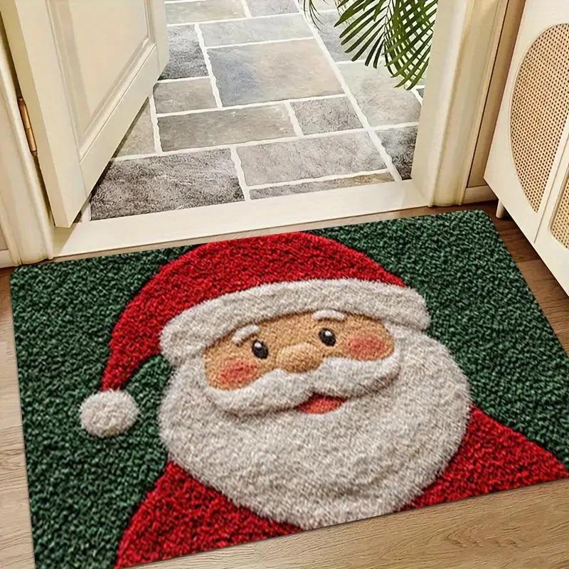 Christmas doormat Santa Claus indoor and outdoor carpet New Year 2026 Christmas tree decoration Christmas decoration