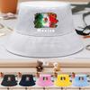 Mexican Flag Cactus Print Bucket Hat , Patriotic Fisherman Cap Fashion Casual Reversible Fishing Hat