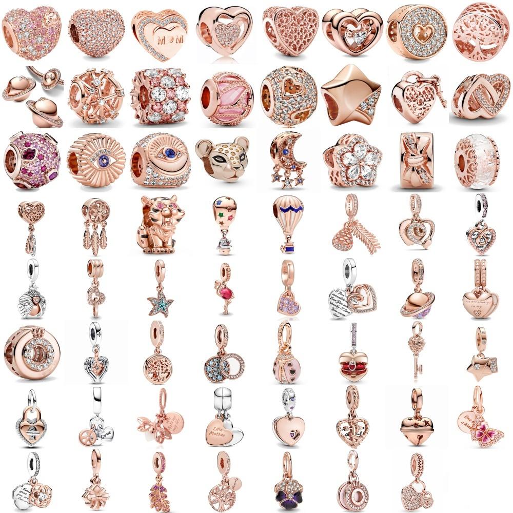 Серия Rose Gold Firefly, Подвеска-ключ, Бусина-компонент, Компонент-бусина, Идеально подходит для оригинального браслета European Authentic, Высококачественные ювелирные изделия