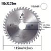 4.5 Inch 40 Teeth Wood Cutting Disc Carbide Tipped Circular Saw Blade for Cutting Hard & Soft Wood with 22.23mm Arbor