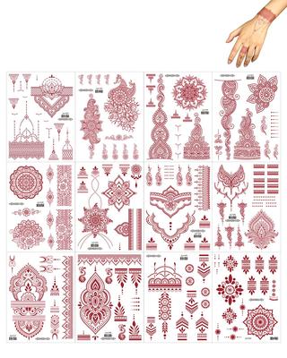 12 ШТ. Наклейки на Руки Арабские, Наклейки, Наклейка для Женщин Мужчин Тату Наклейки на Руки Водонепроницаемая Наклейка Тату Наклейка на Руку, Руку, B