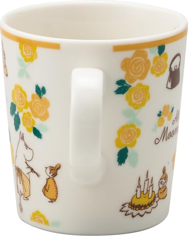 Керамическая кружка Муми-тролль, диаметр х 9 см высота, в печатной подарочной коробке Yamaka Made in, желтая, 8,5 см (300мл), коробка. Shoten, Япония, MM7802-11