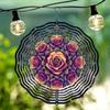 2D Rose Kaleidoscope Metal Wind Chime Outdoor Hanging Decor for Garden Yard with 360 Rotating Hook Easy Install No Power Needed