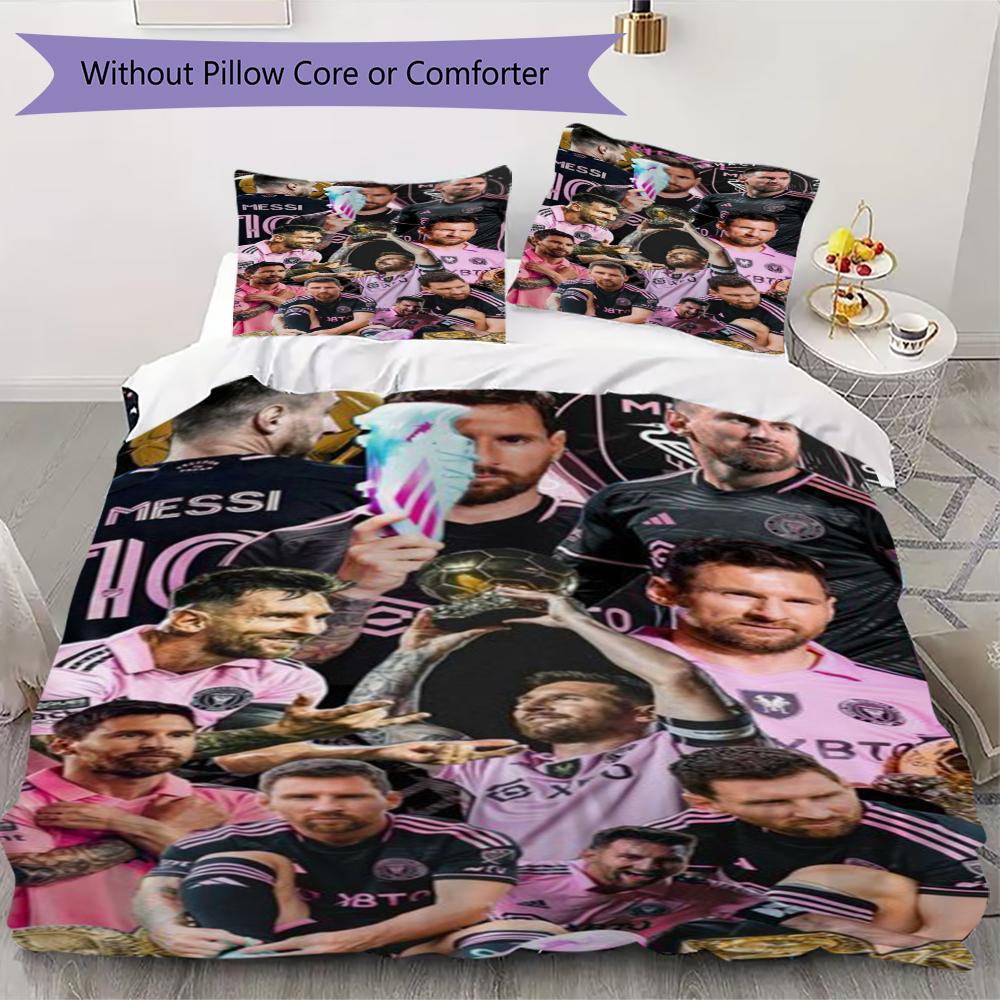 Lionel Messi Soccer Legend Threepiece Set 1 Duvet Cover 2 Pillowcase Without Core Without Core Bedding Set Soft And Comfortable