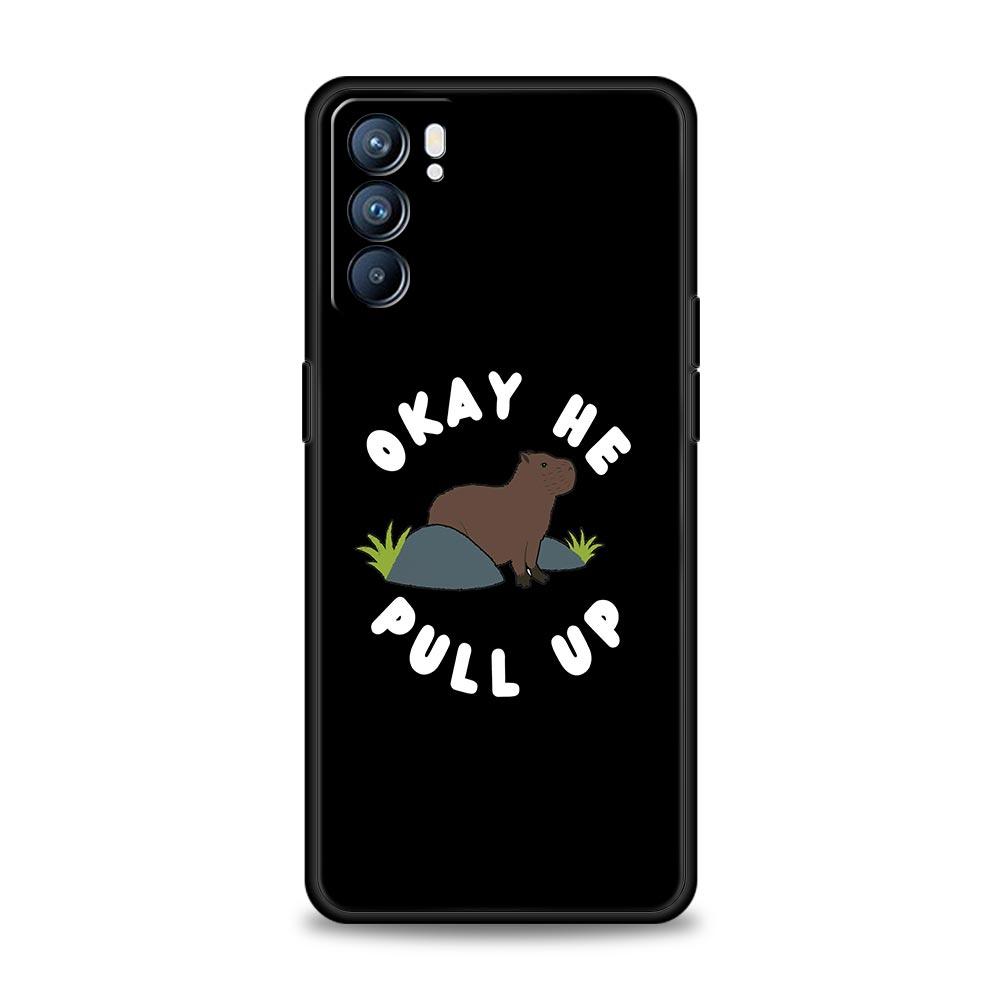 Cute Cartoon Capybara Case For Oppo Find X6 Pro X5 A54 A53 A52 A9 2020 A15 A95 A17 A16 A76 A74 A57 Reno7 Reno6 Pro Plus 5G Cover