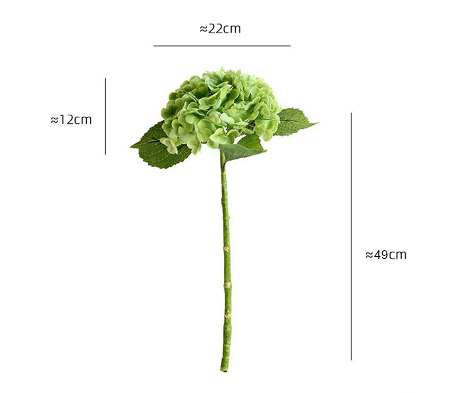 Silk Hydrangea Heads Artificial Flowers Heads with Stems for Home Wedding Decor,Pack of 1