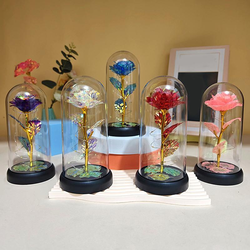1 комплект светодиодных свадебных роз Galaxy Rose Decor Искусственные цветы светодиодные красные розы подарок на День святого Валентина Роза в акриловой подставке