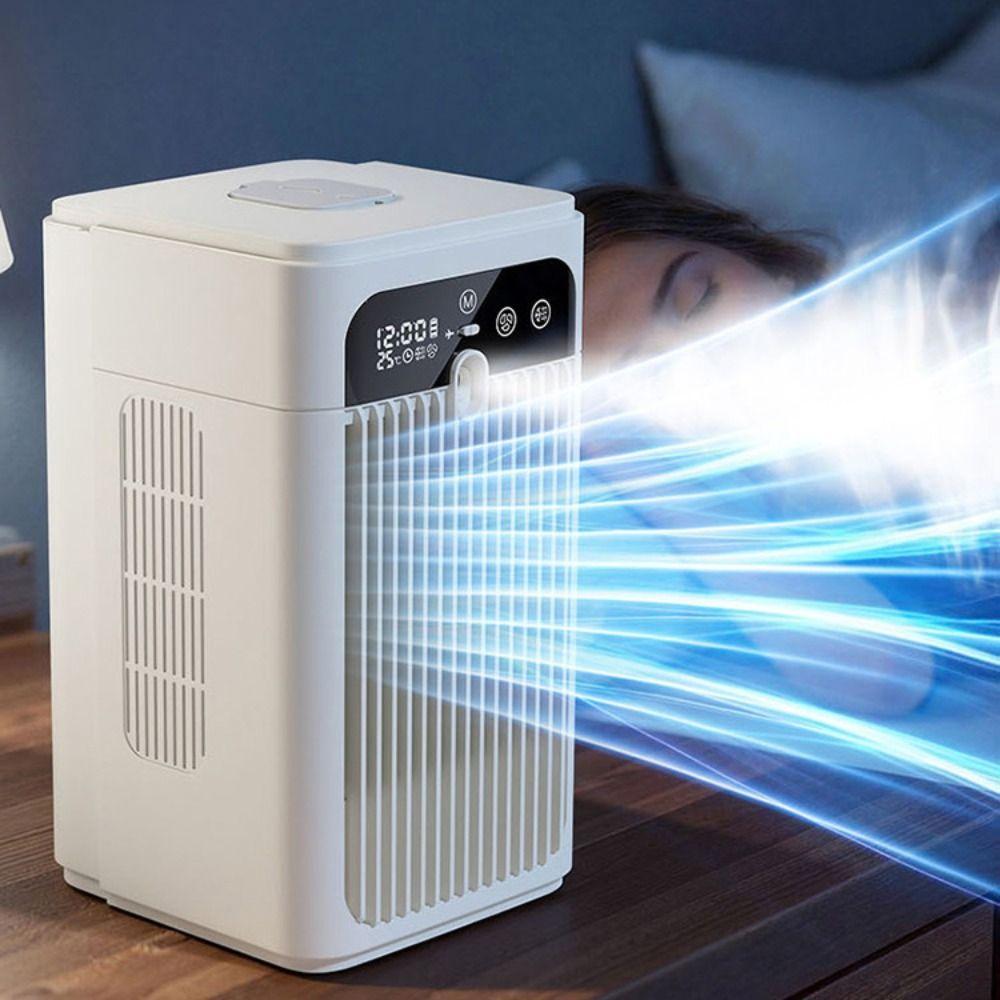 Digital Display Silent Spray Fan Safety Lock Mini Air Cooler Portable Air Conditioner Outdoor Tent