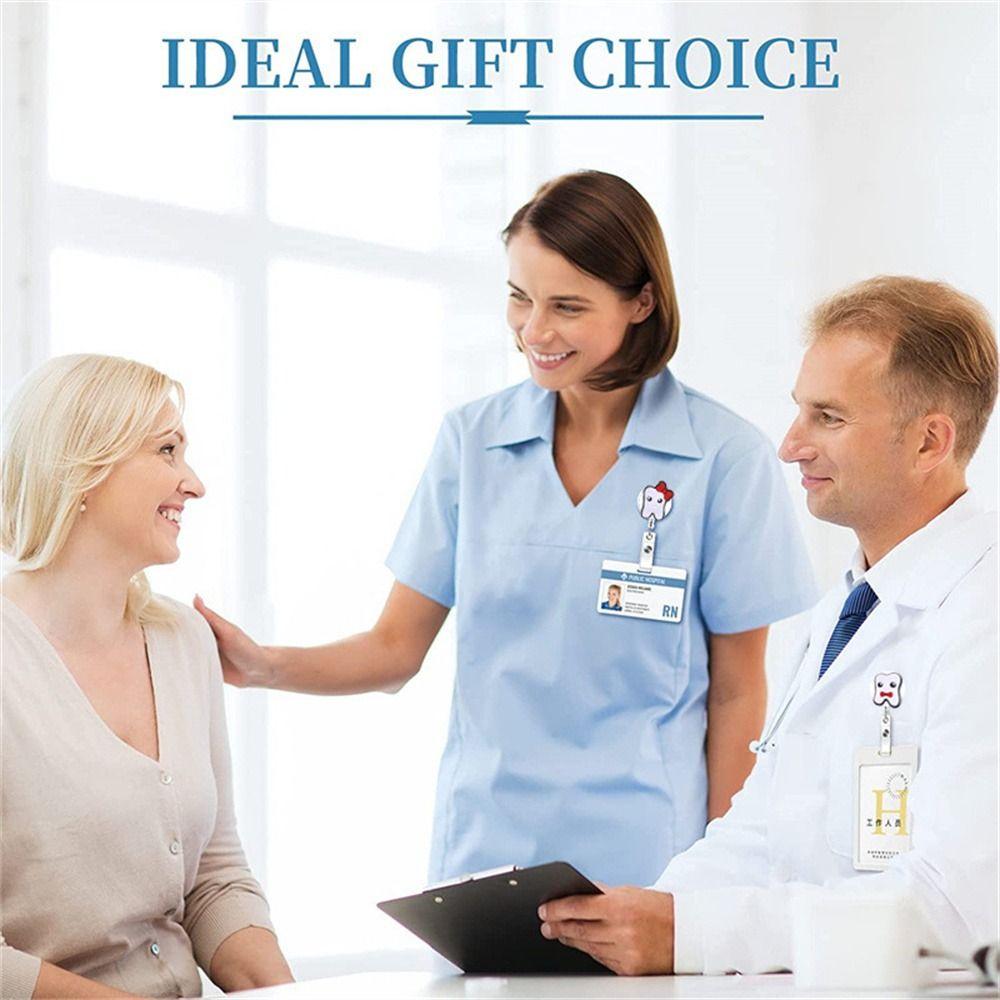 Work Card Retractable Badge Reel Dentist ID Card Holder Hospital Use Teeth Badge Holder Name Card