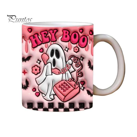 Кофейная кружка на Хэллоуин, керамическая кружка с тыквой, призрачным черепом и ручкой, стакан для сладостей, украшение для домашней вечеринки