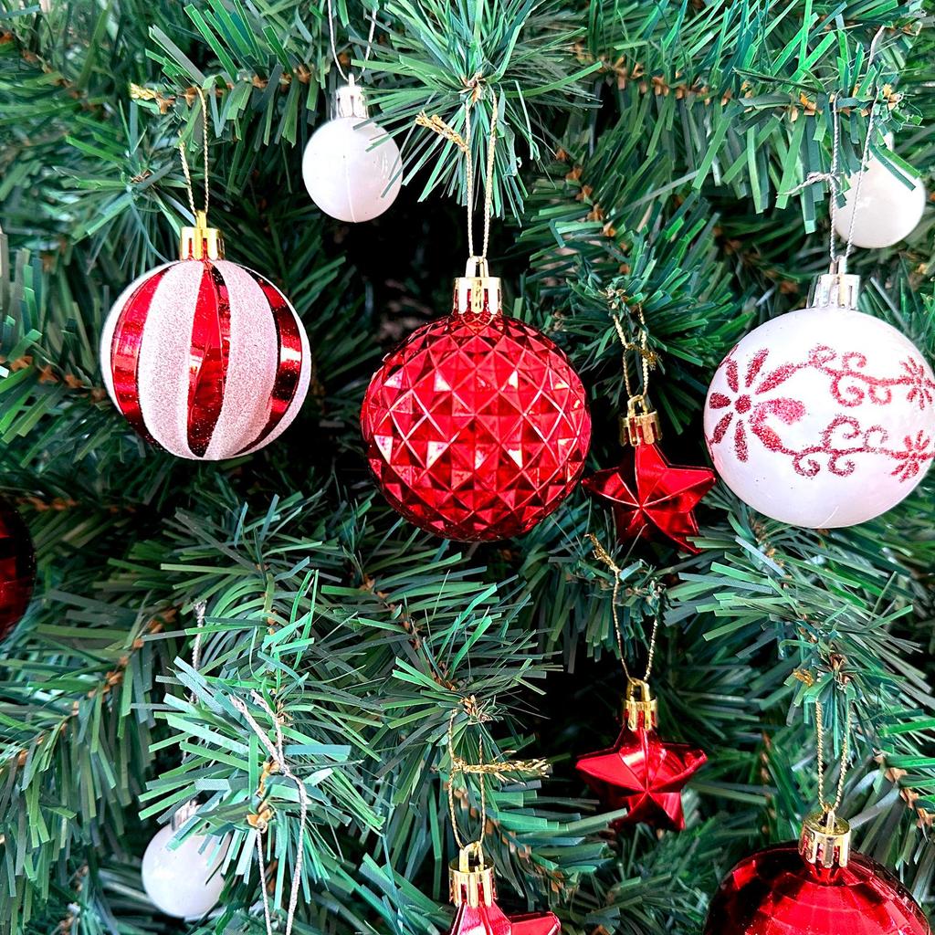 Новогодние украшения: Раскрашенная неровная бумажная коробка набор цветных шаров