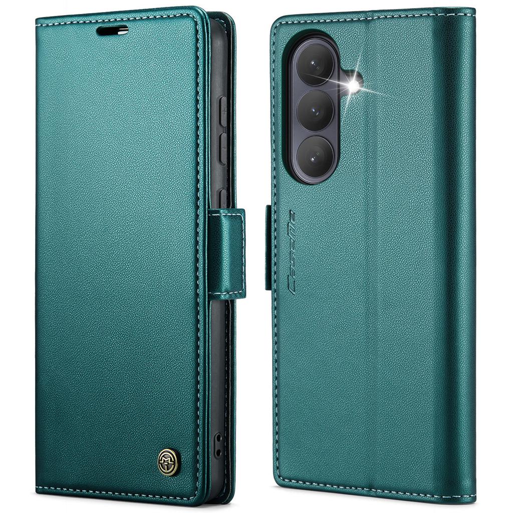 For Samsung Galaxy A37 5G Case CASEME 023 Series RFID Blocking Wallet Stand Glossy Litchi Texture Leather Phone Cover